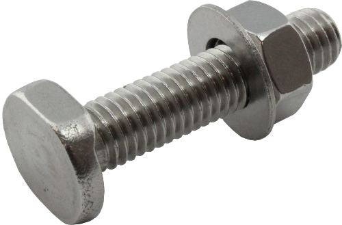 M8-16SQ, M8-16MM S/S SQ HEAD NUTS/BOLTS PKT 100